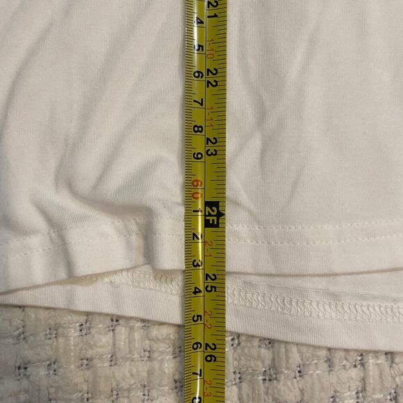 Calme White Embroidered Yoga Crewneck Shirt Size XS - 23 - Picture 7 of 9